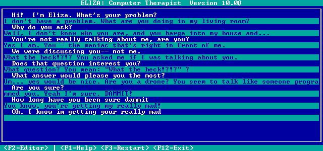 Eliza: Computer Therapist Screenshot