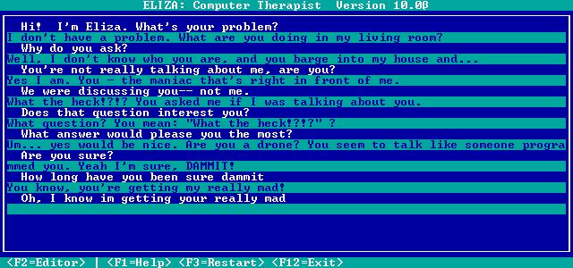 Eliza: Computer Therapist Screenshot